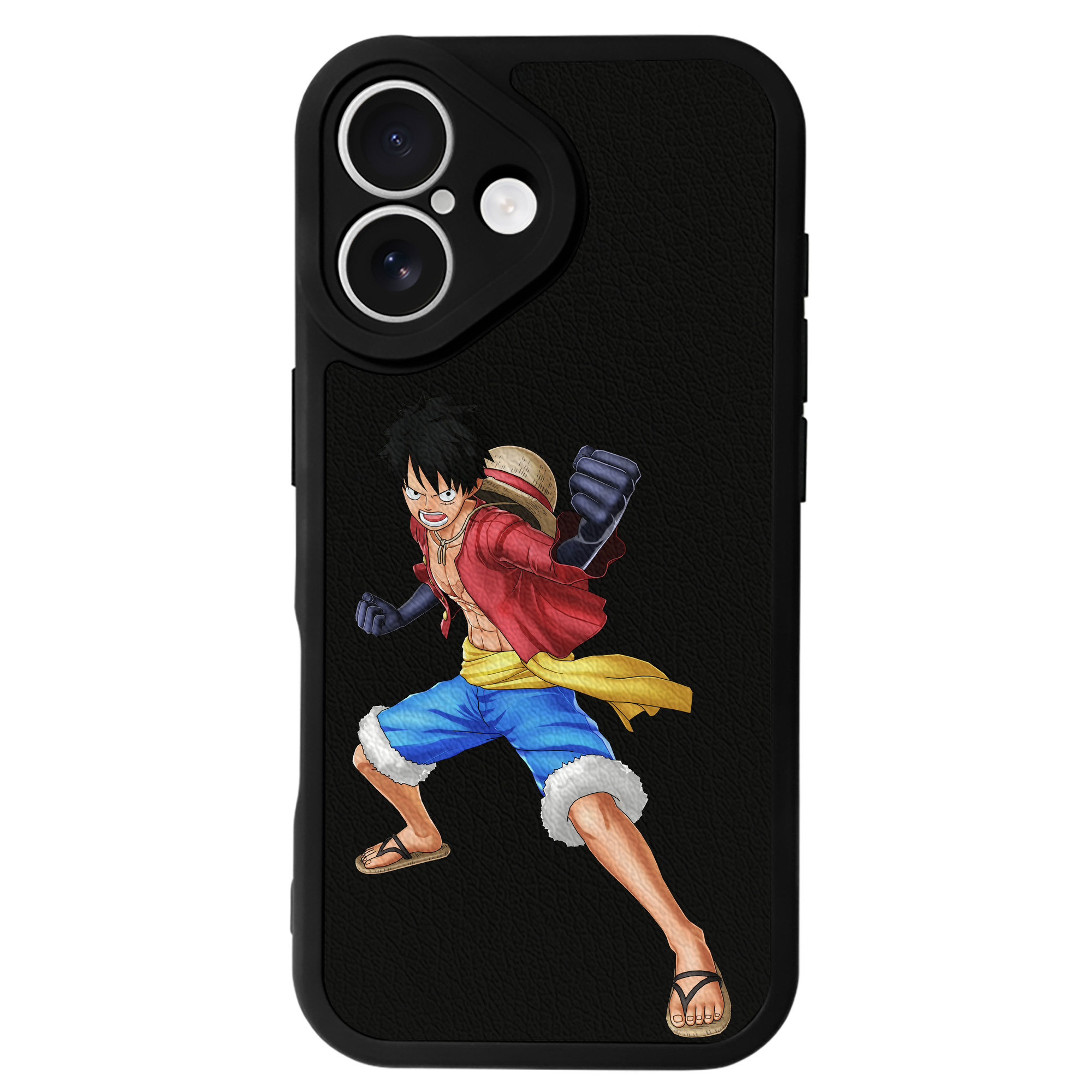 （画像用） ワンピース モンキー・D・ルフィ ONE PIECE Monkey D. Luffy 【iPhone 16シリーズ対応】シリコンスマホケース（レザー調） 材質：シリコン